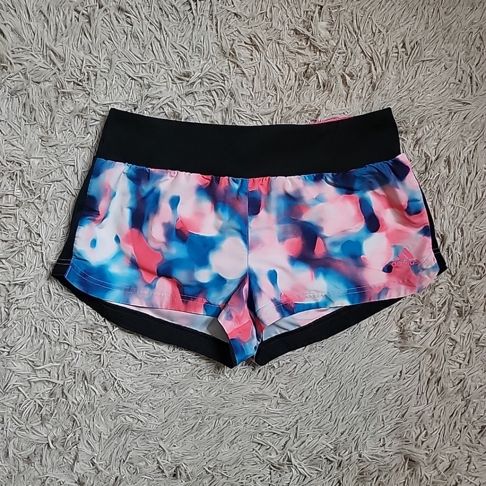 Womens Adidas Shorts Running Size Small S Blue Pink Black Climacool Sporty Run